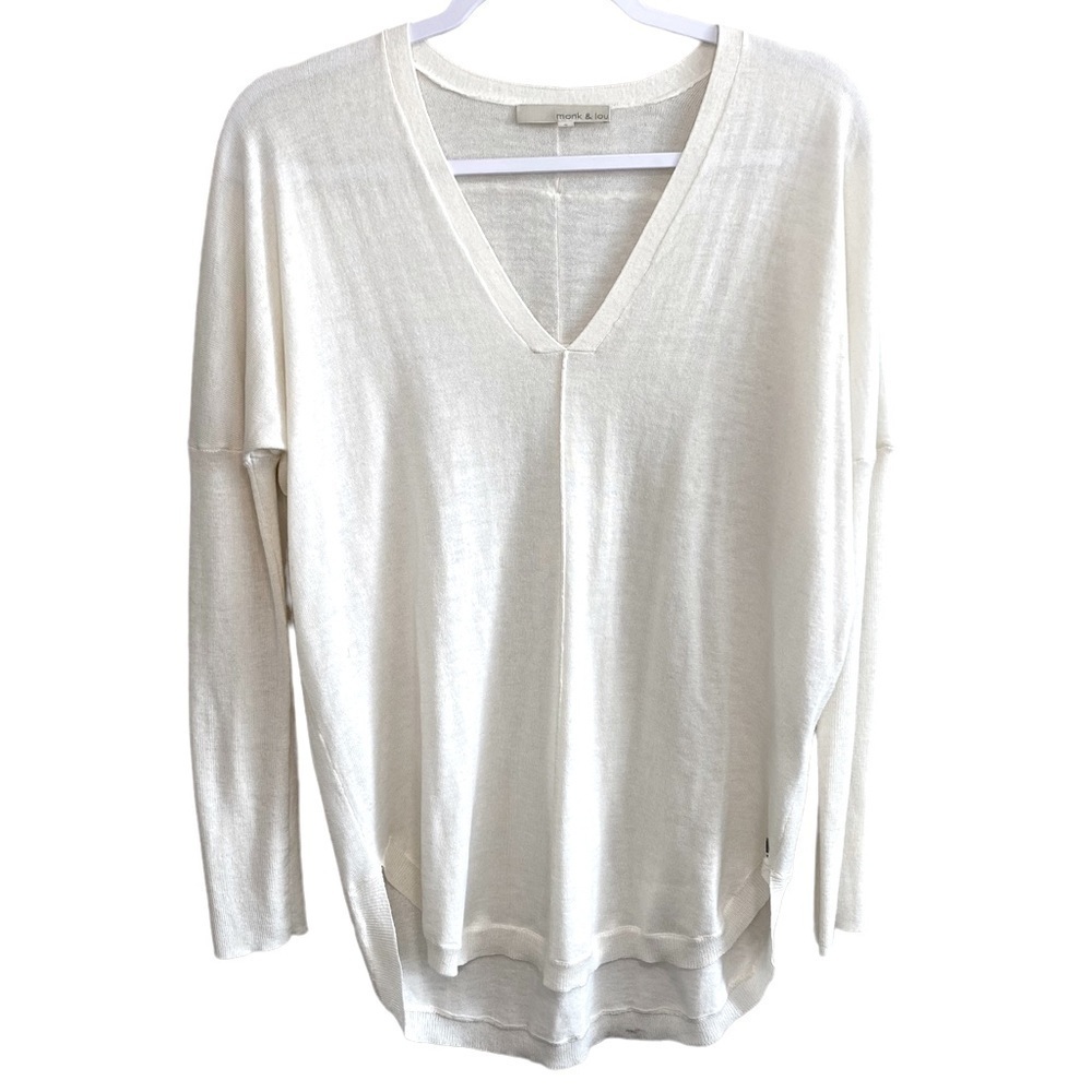 Monk & Lou - Cream Merino Wool Oversized Knit Sweater - Size Medium